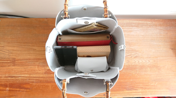 Creema限定　福袋　選べるカラー20色　2wayバンブートートとコロンとミニ財布UB-12 受注製作 5枚目の画像