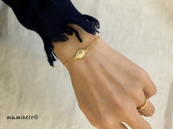 美品　THE OBJECT チェーンブレスレット チャーム付き ダブルG チェーン ブレスレット ・イエロー