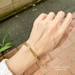 60s~70s 14k gold フィガロチェーン ブレスレット ステンレス チェーンブレスレット フィガロチェーンブレスレット