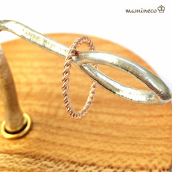 4号サイズ ステンレス製 ピンクゴールドネジネジリング 指輪 指輪