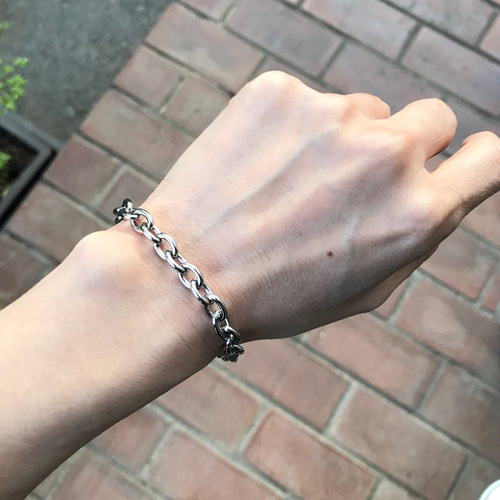 オールステンレス製 小豆チェーンブレスレット 幅8mm オールステンレス製 小豆チェーンブレスレット 幅8mm