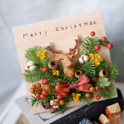 未完待續 | 聖誕木質卡片 裝飾 麋鹿 諾貝松 禮盒裝 現貨+訂製 第2張的照片