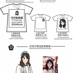 25色T-Shirt可選擇 畫一件屬於你或他的T恤 客製化 插畫 Q版 人像 第4張的照片