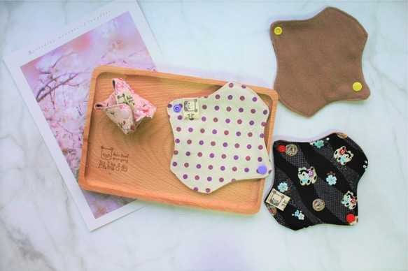 熊讚手創【拿鐵刷毛布15cm*3片 -無防水層】Cloth pad 純棉布護墊，輕薄布護墊,環保，透氣護墊 ,內褲 第2張的照片