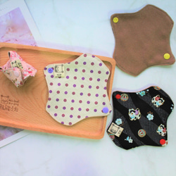 熊讚手創【拿鐵刷毛布15cm*3片 -無防水層】Cloth pad 純棉布護墊，輕薄布護墊,環保，透氣護墊 ,內褲 第1張的照片