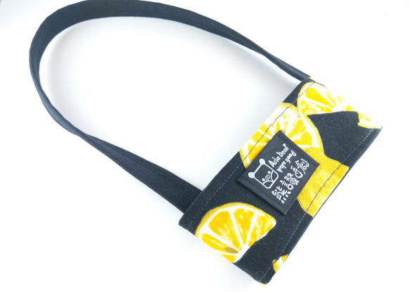 黑底藍檸檬-kate spade tumbler 手提袋 環保袋 飲料袋 20oz 第3張的照片