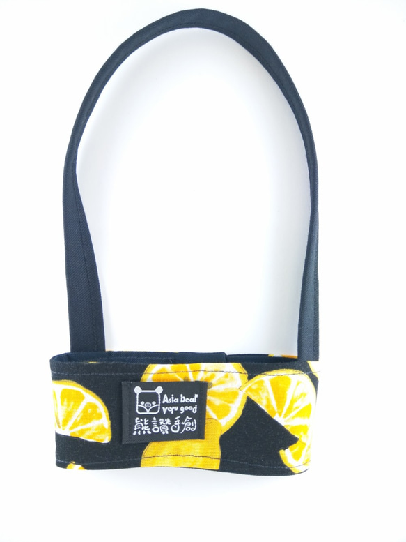 黑底藍檸檬-kate spade tumbler 手提袋 環保袋 飲料袋 20oz 第4張的照片