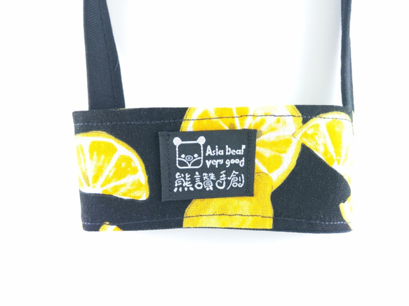 黑底藍檸檬-kate spade tumbler 手提袋 環保袋 飲料袋 20oz 第5張的照片