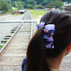 peony Floral  Bow Hair Accessories,  Twist Banana Clip,  Giv 6枚目の画像