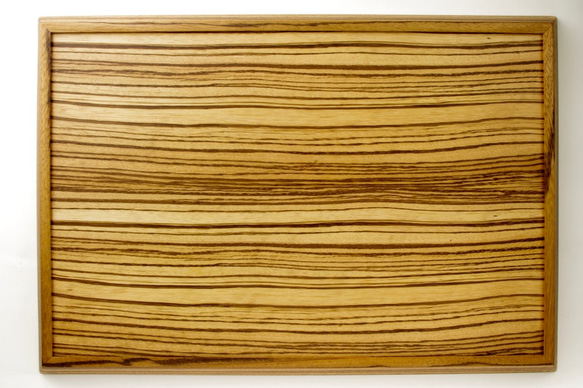 Zebra wood　光線貼り長手盆　0002 5枚目の画像