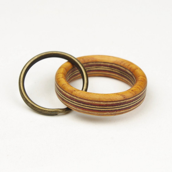 horisontal stripe wooden ring　WR-KK 3枚目の画像