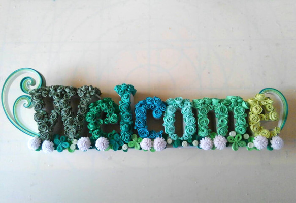 クイリングアート『welcome』 1枚目の画像