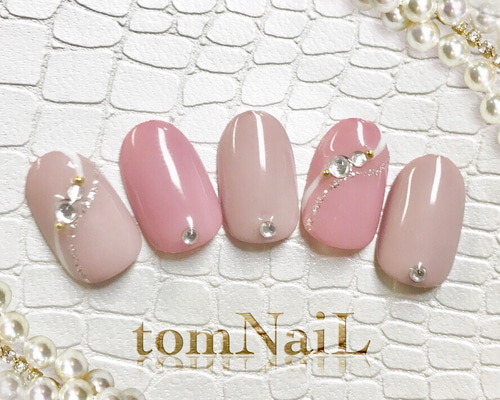 手先がキレイに見える♪大人上品シンプルネイルチップ/付け爪 ネイル