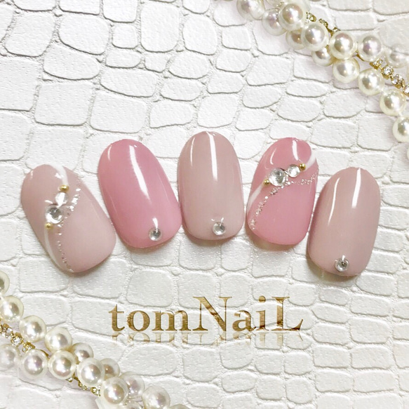 手先がキレイに見える♪大人上品シンプルネイルチップ/付け爪 ネイル