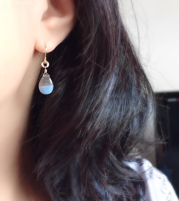 14kgf blue&grayピアス 【SO-444P】 3枚目の画像