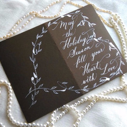 ハートのクリスマスカード◆チョコレートブラウン 1枚目の画像