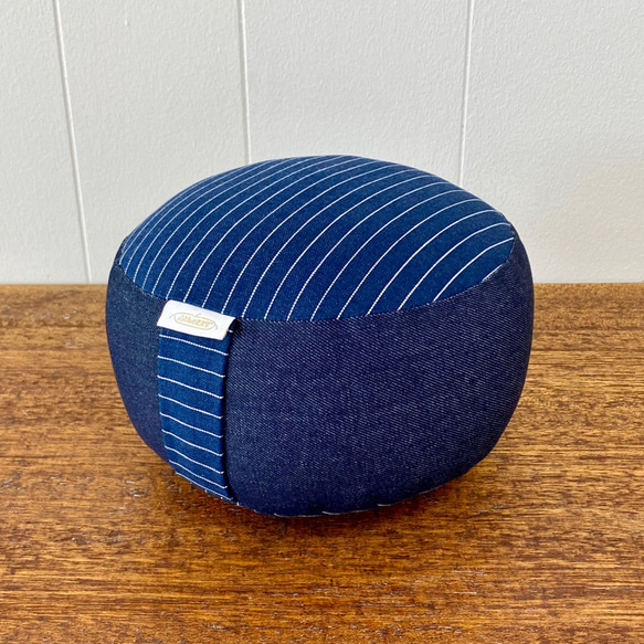 正座用ざぶとん (ちび坐蒲) 倉敷デニム【ネイビーヒッコリー