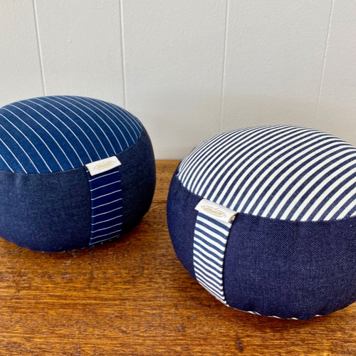 正座用ざぶとん (ちび坐蒲) 倉敷デニム【ネイビーヒッコリー