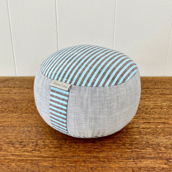 正座用ざぶとん ( ちび坐蒲 ) 会津木綿 【 チョコミント 】 クッション