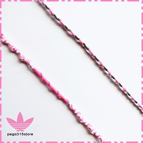 送料無料】アンクレット ミサンガ MIXツイード バイカラー ピンクPINK