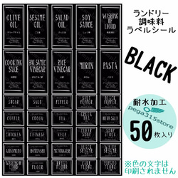 【送料無料】ラベルシール 調味料・ランドリー2種セット　シンプル　018N　BLACK 1枚目の画像