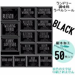 【送料無料】ラベルシール 調味料・ランドリー2種セット　シンプル　018N　BLACK 2枚目の画像