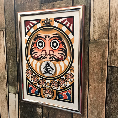 【縁起物】　金色のだるま 金運アップの縁起物 金福ダルマ 金文字 七転び八起き 魔除け