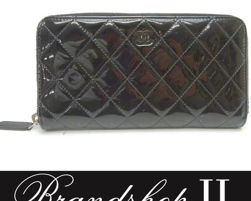 シャネル ラウンドファスナー長財布 マトラッセ エナメル ブラック シャネル 財布 長財布 マトラッセ ラウンドファスナー 長財布 黒