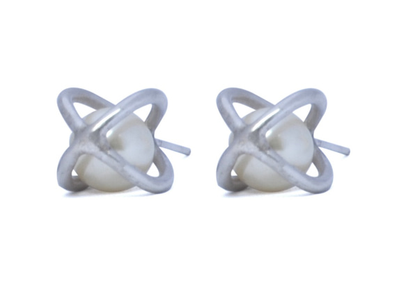 シルバ−925　パールバスケット　ピアス　iLiLiP Jewellery 水原希子　マキアージュ 3枚目の画像