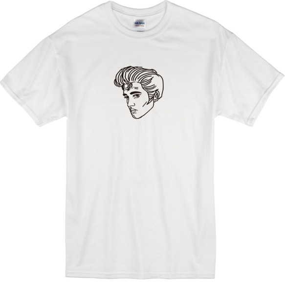 ELVIS PRESLEYエルビスT-SHIRT ICONAデザイン手描きの限定版GILDAN 1枚目の画像