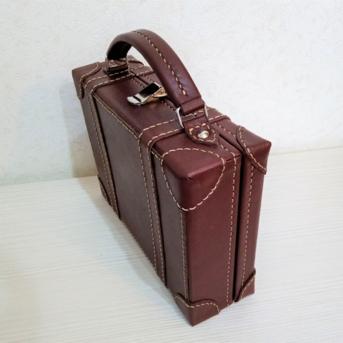 かわいい レザートランクケース(茶) （受注生産） その他ケース
