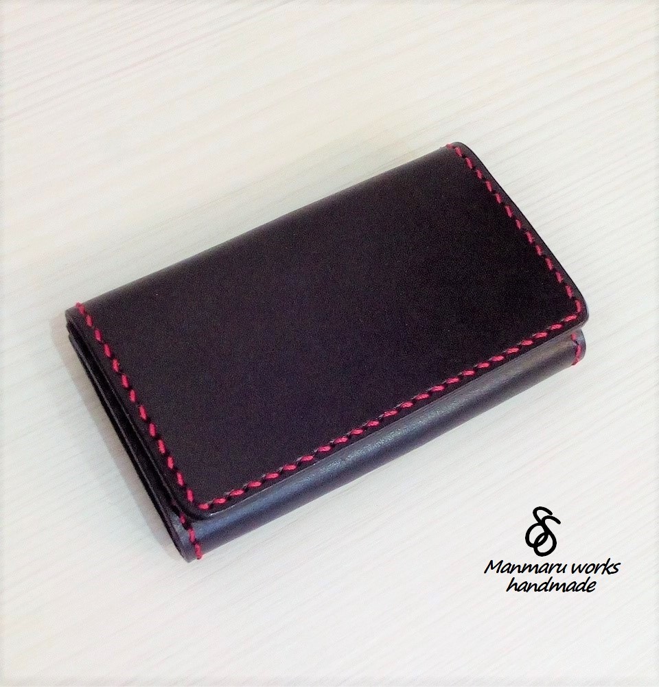 レザー　名刺入れ　カードケース　総手縫い (受注生産)