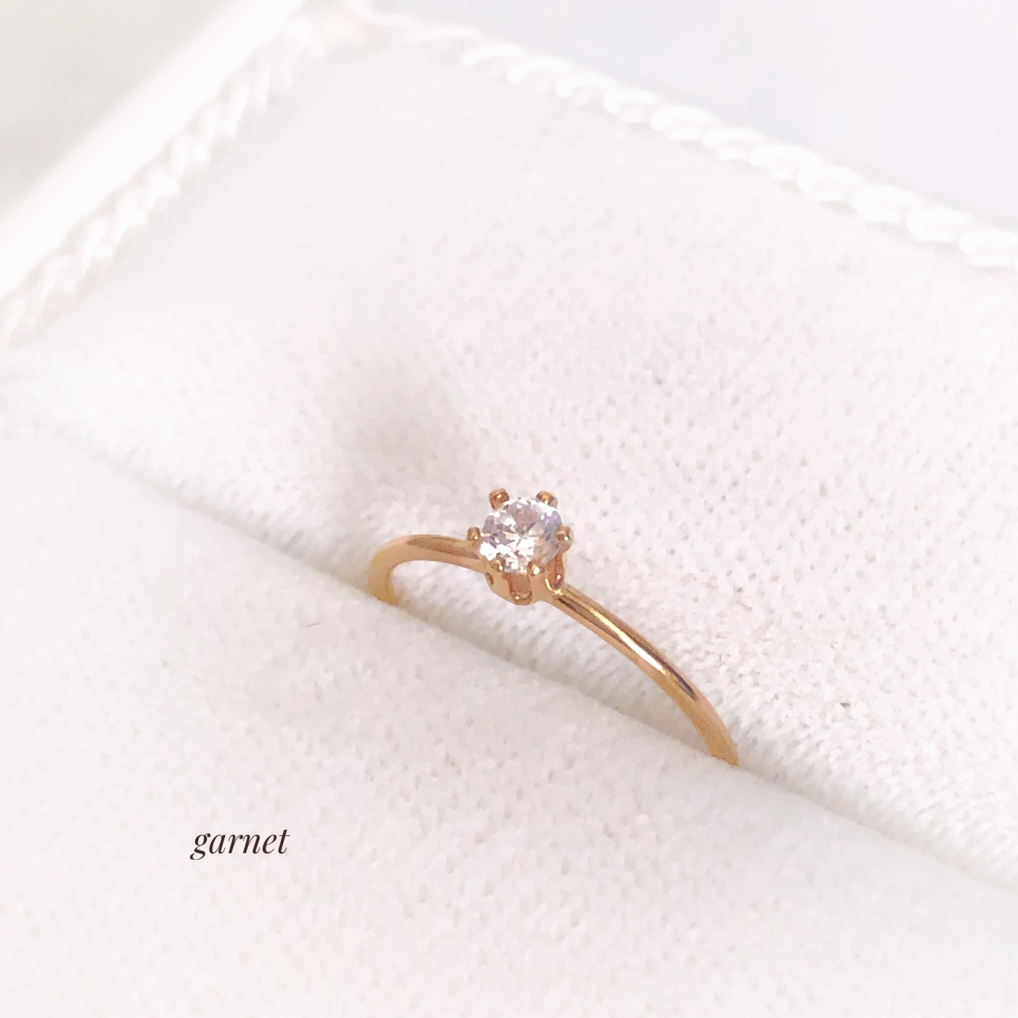 【14kgf】　華奢なシンプルリング　キュービックジルコニア