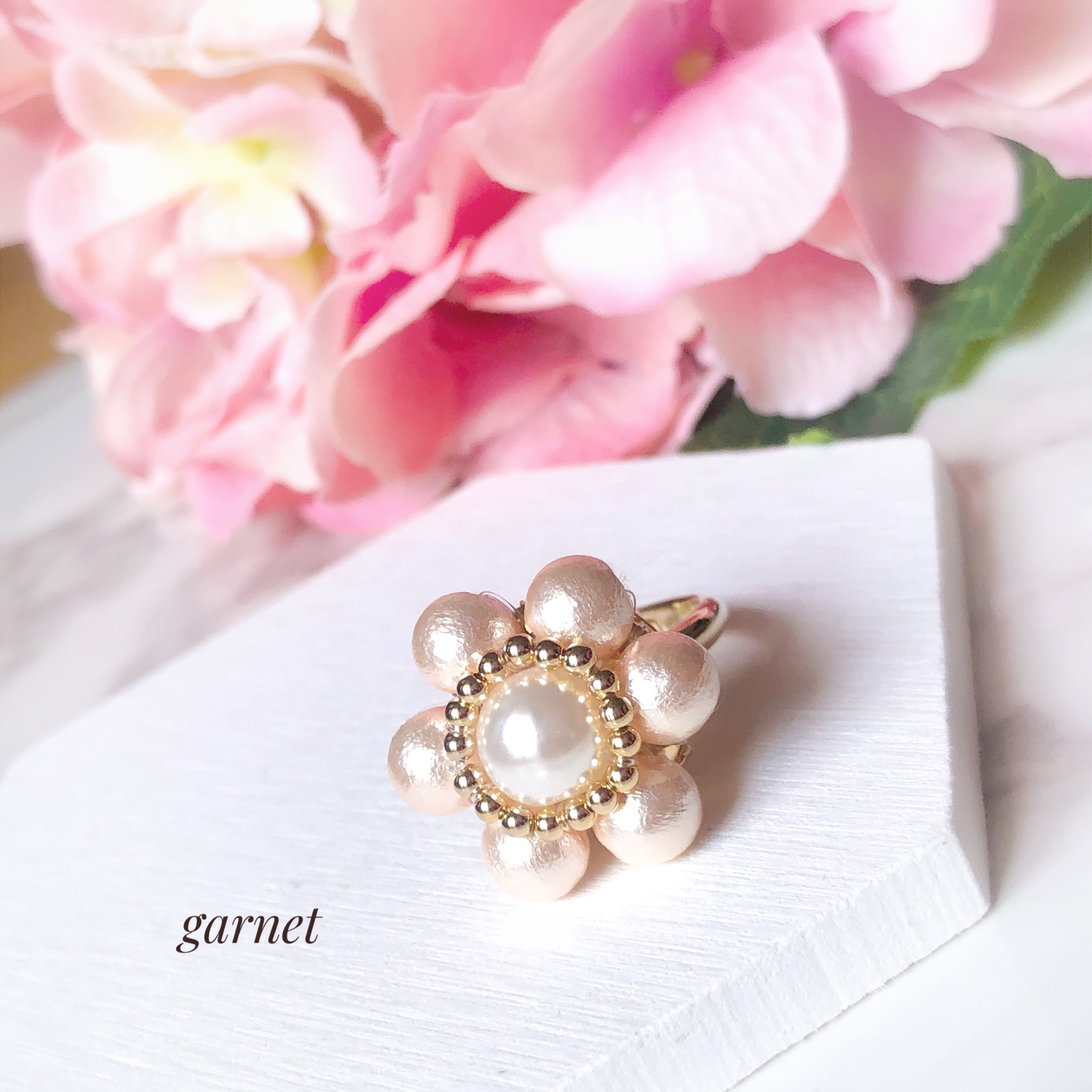 パールフラワーリング（コットンピンク）　　206