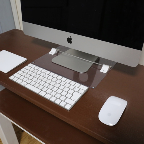 iMac 27インチ用 木製パソコンデスク 転倒防止バー付き 机・デスク