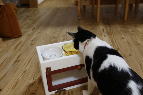 ★ 犬・ねこのえさ箱　ホワイトカラー  ★ 4枚目の画像