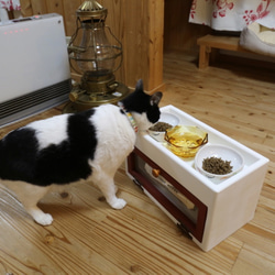 ★ 犬・ねこのえさ箱　ホワイトカラー  ★ 5枚目の画像