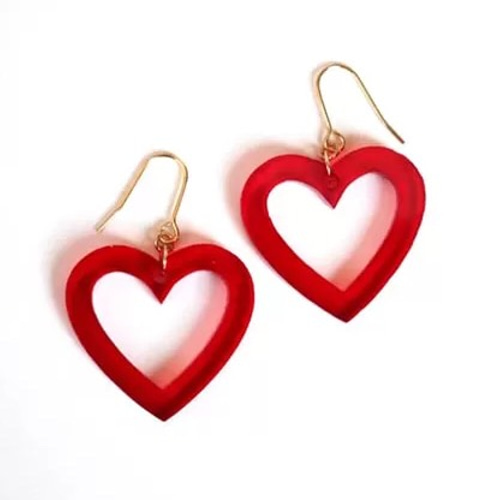 ハートのアクリルピアス/イヤリング ピアス（フック・チェーン  