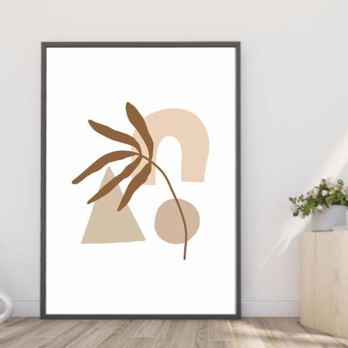 送料無料】A3・A4ポスター【そよぐ複葉】ニュアンスカラー/抽象画/北欧