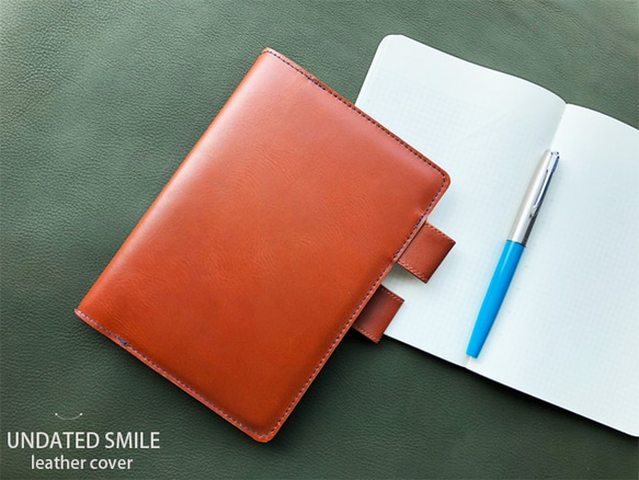 【黑濯文坊】UNDATED SMILE leather Notebook cover真皮皮革書衣(B6)- 鳶色 第1張的照片