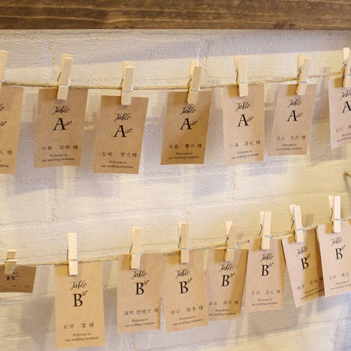 70名分】エスコートカード＆ディスプレイ木枠セット すぐにウェルカム  