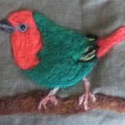 手提げバッグ　世界の鳥　(羊毛刺繍入り) 4枚目の画像