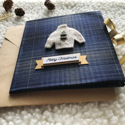 聖誕樹小毛衣 sweater 手工卡片 聖誕卡 Handmade Xmas card 藍色 第5張的照片