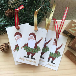 聖誕老公公禮物小卡(一組4入) 小卡片 禮物吊卡 吊牌 Merry Xmas 第1張的照片