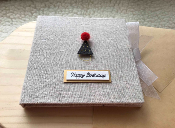 小小生日帽的祝福 |手工卡片|生日卡|Handmade Birthday card|深灰色 第1張的照片