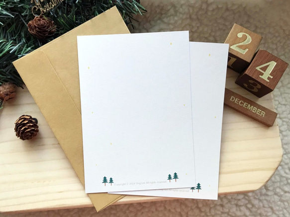 リトルエルクの祝福|ポストカード|クリスマスカード|メリークリスマス|封筒付き 2枚目の画像