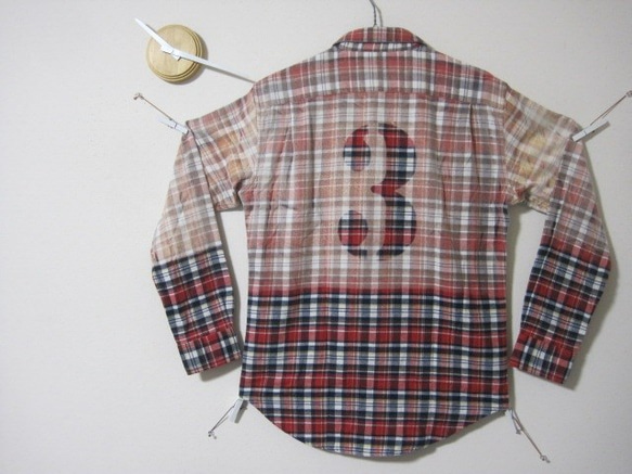 １点　ビンテージ風ネルシャツ－8 【3】　チェック／ポロシャツ／／水彩／紅葉／カラフル／冬／暖／起毛 1枚目の画像
