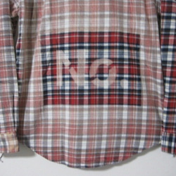 １点　ビンテージ風ネルシャツ－10 【No.】　チェック／ポロシャツ／／水彩／紅葉／カラフル／冬／暖／起毛 5枚目の画像
