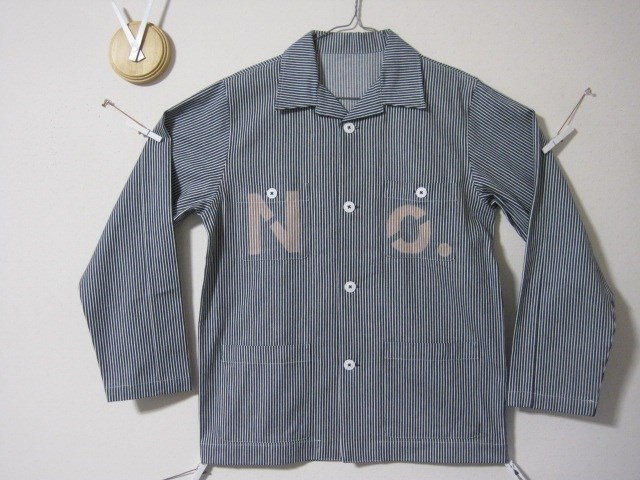 SPナンバー１点　ヒッコリーカバーオール【No.】【３９】－3　デニム／アメカジ／ワーク／アウトドア／ガーデン／コート