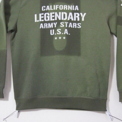 1点物 ステンシルトレーナー【7】 起毛／バック／アーミー／無骨